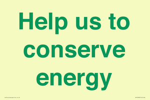 Help us to conserve energy 